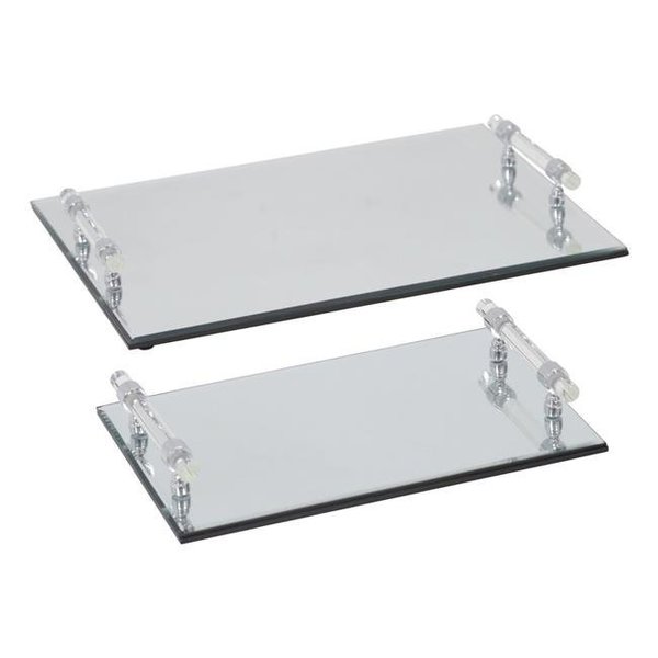 Sagebrook Home Sagebrook Home 14832 Mirrored Trays; Silver - Set of 2 14832